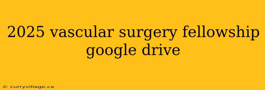 2025 vascular surgery fellowship google drive