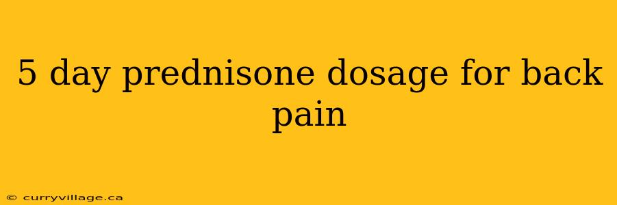 5 day prednisone dosage for back pain