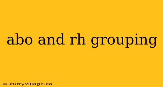 abo and rh grouping