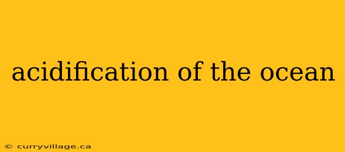 acidification of the ocean