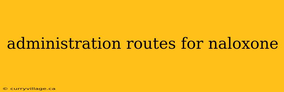 administration routes for naloxone