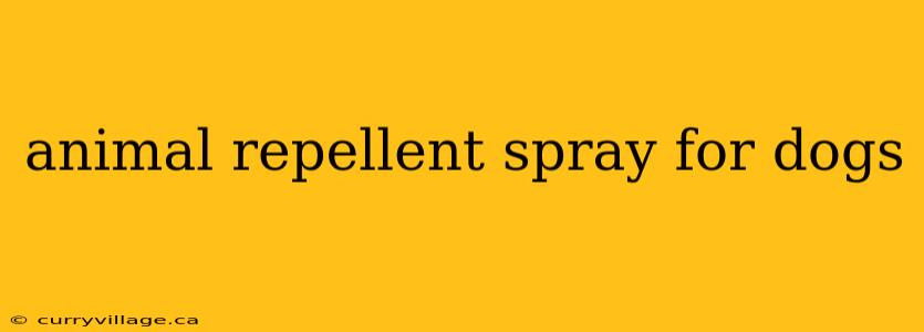 animal repellent spray for dogs