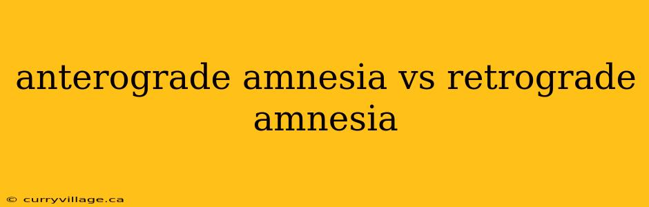 anterograde amnesia vs retrograde amnesia