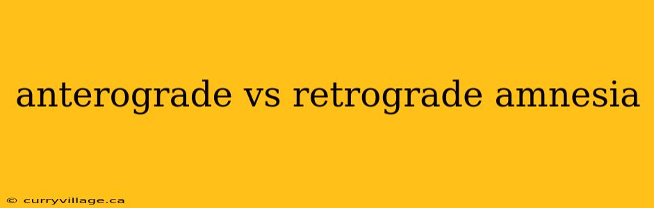 anterograde vs retrograde amnesia