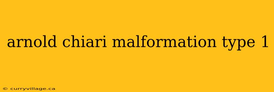 arnold chiari malformation type 1