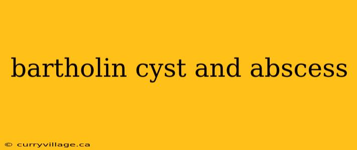 bartholin cyst and abscess