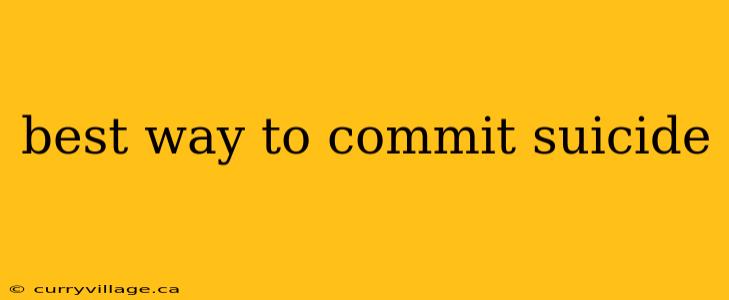 best way to commit suicide