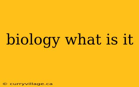 biology what is it