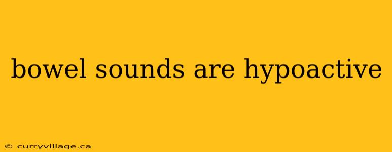 bowel sounds are hypoactive