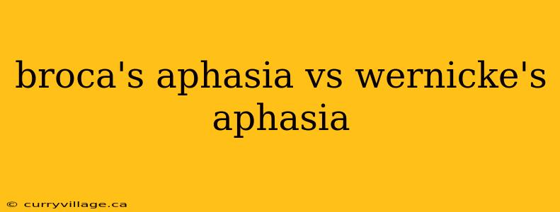 broca's aphasia vs wernicke's aphasia