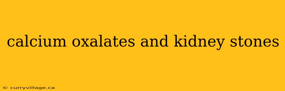 calcium oxalates and kidney stones