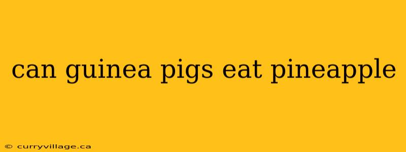 can guinea pigs eat pineapple
