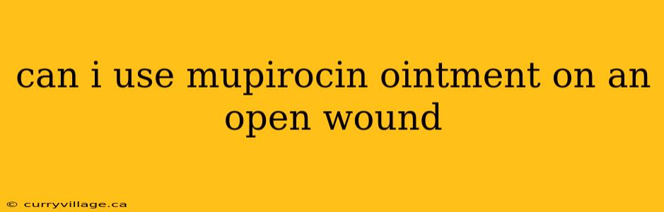 can i use mupirocin ointment on an open wound