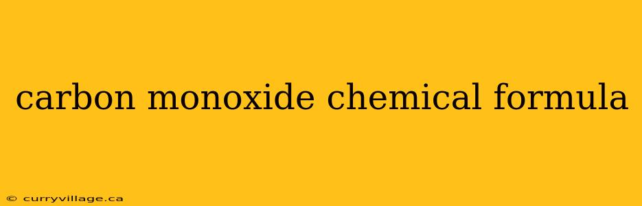 carbon monoxide chemical formula
