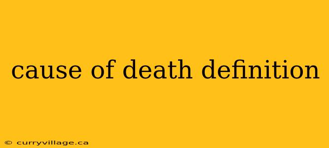 cause of death definition