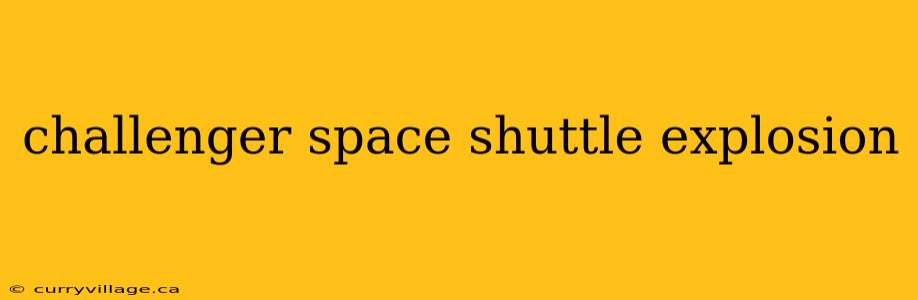 challenger space shuttle explosion
