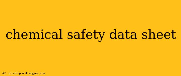 chemical safety data sheet
