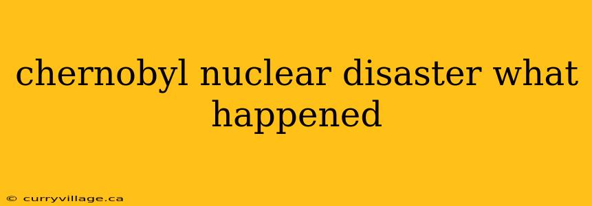 chernobyl nuclear disaster what happened