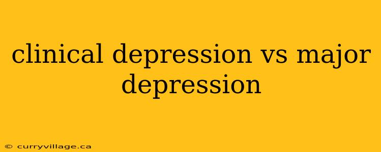 clinical depression vs major depression