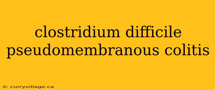clostridium difficile pseudomembranous colitis