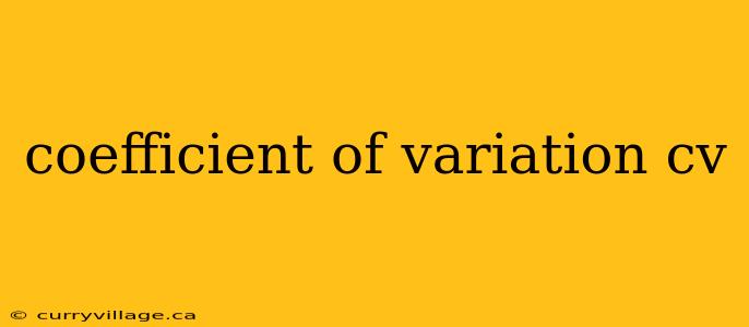 coefficient of variation cv
