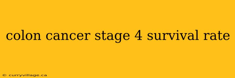 colon cancer stage 4 survival rate