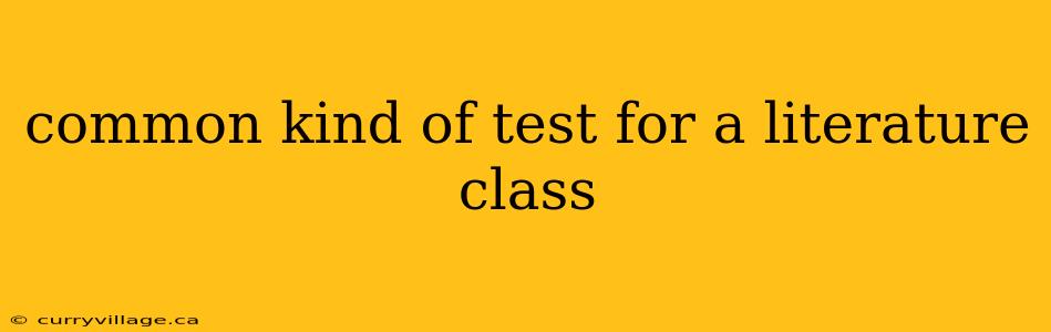 common kind of test for a literature class