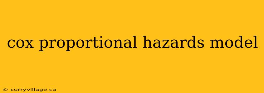 cox proportional hazards model