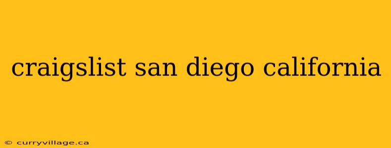 craigslist san diego california