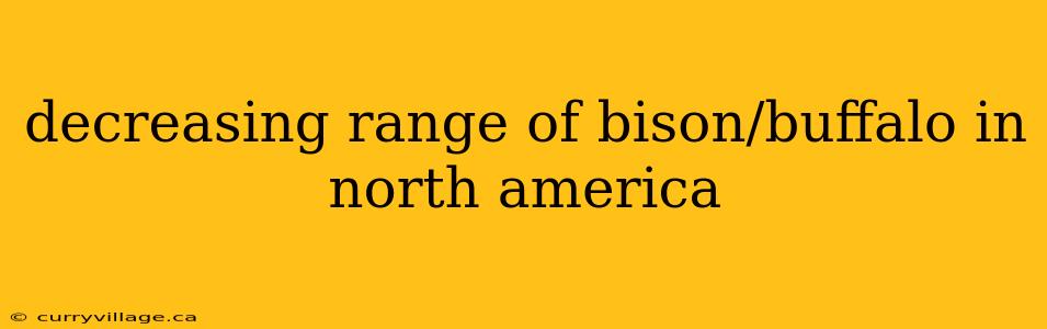 decreasing range of bison/buffalo in north america