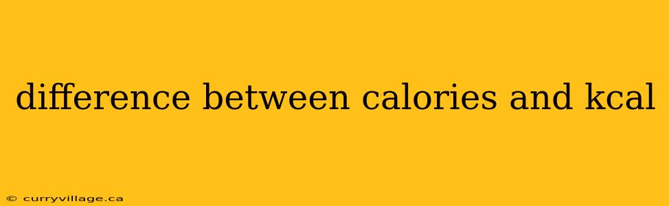 difference between calories and kcal