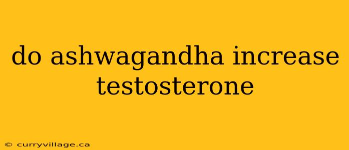 do ashwagandha increase testosterone