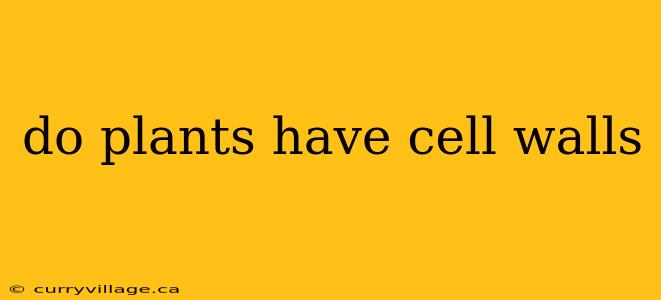 do plants have cell walls