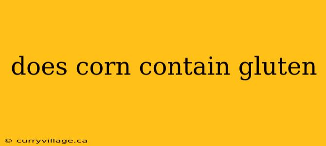 does corn contain gluten
