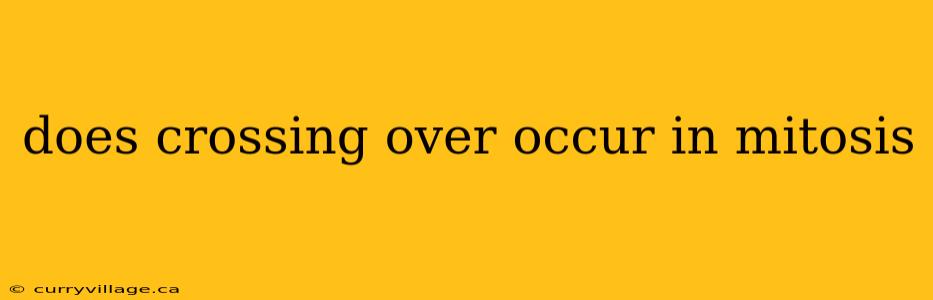 does crossing over occur in mitosis