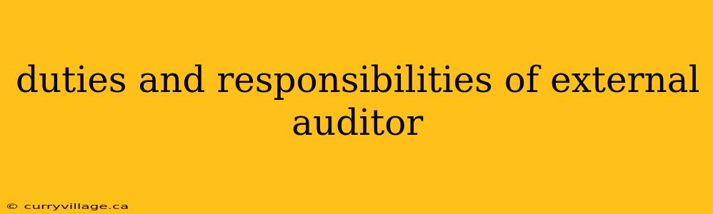 duties and responsibilities of external auditor