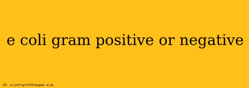 e coli gram positive or negative