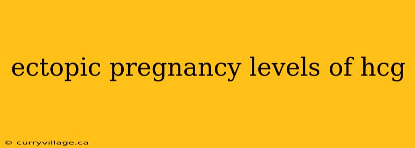 ectopic pregnancy levels of hcg