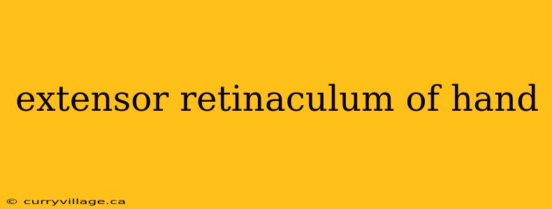 extensor retinaculum of hand