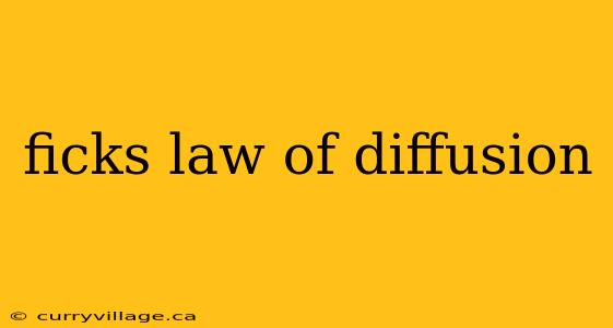 ficks law of diffusion