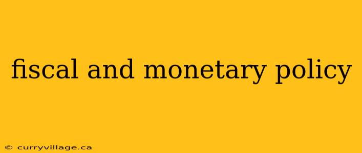 fiscal and monetary policy