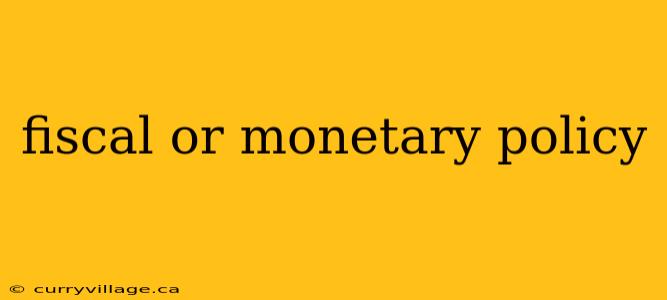 fiscal or monetary policy