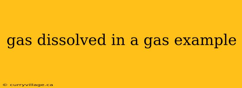 gas dissolved in a gas example
