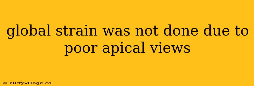 global strain was not done due to poor apical views
