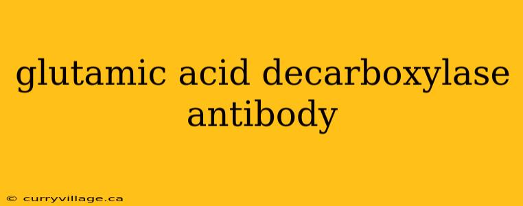 glutamic acid decarboxylase antibody