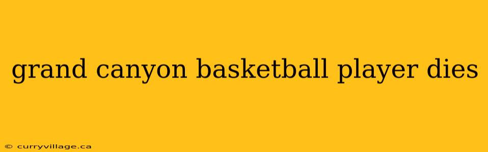 grand canyon basketball player dies