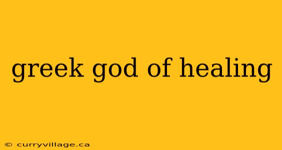 greek god of healing