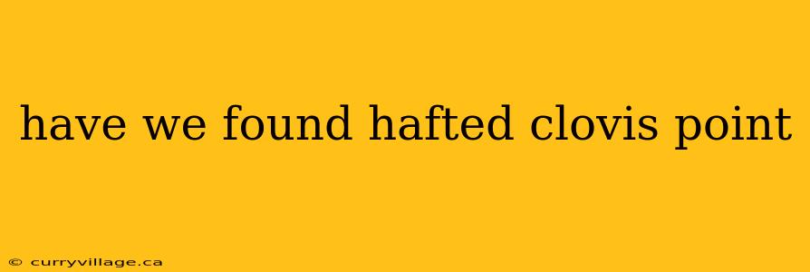 have we found hafted clovis point