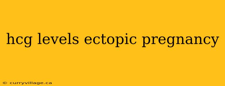 hcg levels ectopic pregnancy