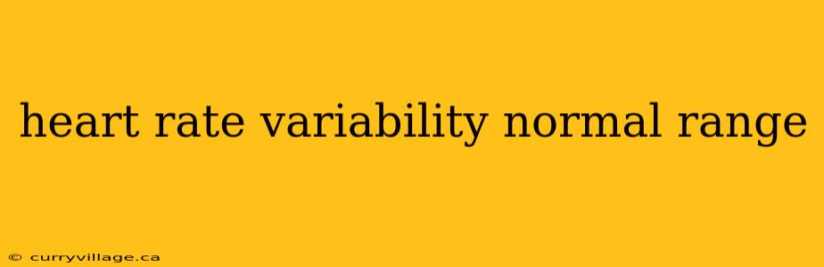 heart rate variability normal range